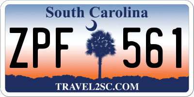 SC license plate ZPF561