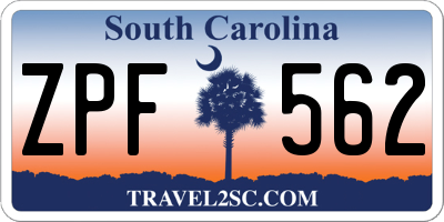SC license plate ZPF562