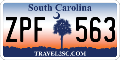 SC license plate ZPF563