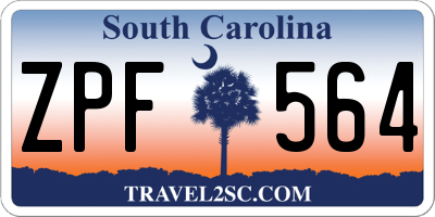 SC license plate ZPF564