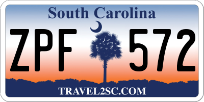 SC license plate ZPF572