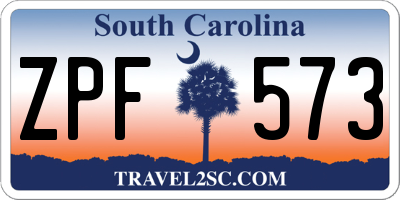 SC license plate ZPF573