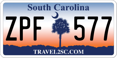 SC license plate ZPF577