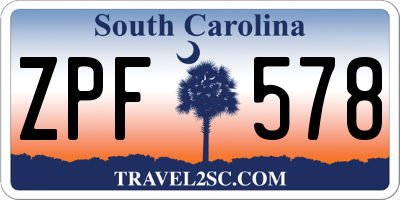 SC license plate ZPF578