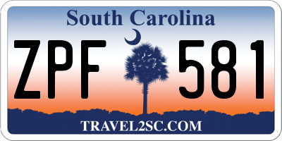 SC license plate ZPF581