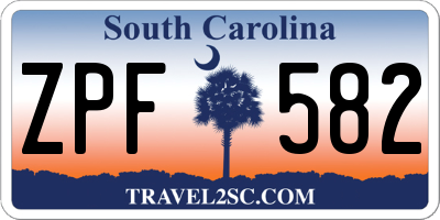 SC license plate ZPF582