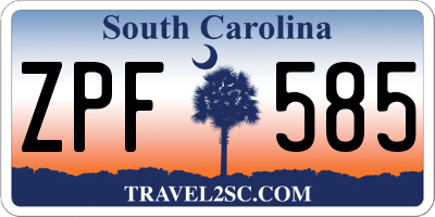 SC license plate ZPF585