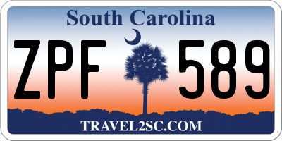 SC license plate ZPF589