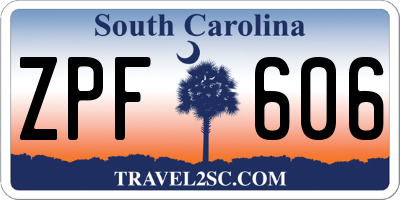SC license plate ZPF606