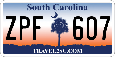SC license plate ZPF607