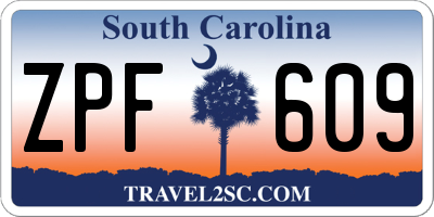 SC license plate ZPF609