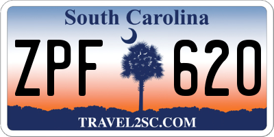 SC license plate ZPF620