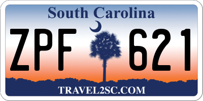 SC license plate ZPF621