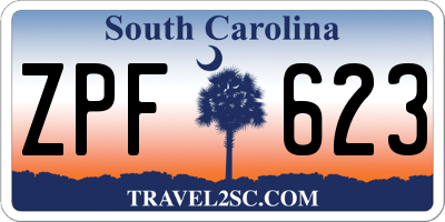 SC license plate ZPF623