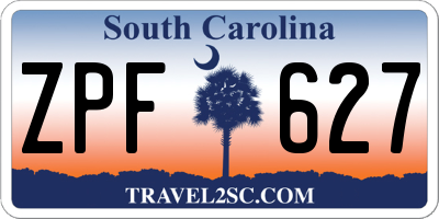 SC license plate ZPF627