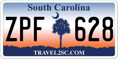 SC license plate ZPF628