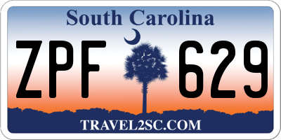 SC license plate ZPF629