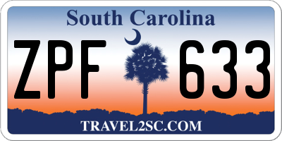 SC license plate ZPF633