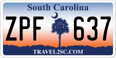 SC license plate ZPF637