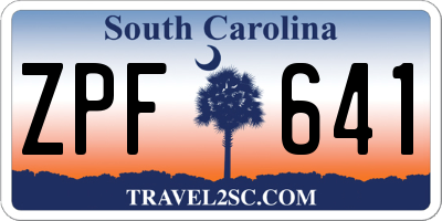 SC license plate ZPF641