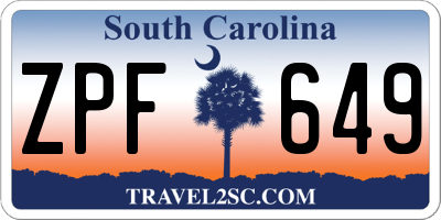 SC license plate ZPF649