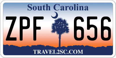 SC license plate ZPF656
