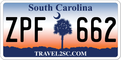 SC license plate ZPF662