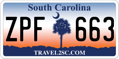 SC license plate ZPF663