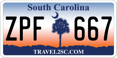 SC license plate ZPF667