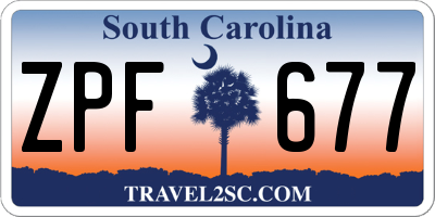 SC license plate ZPF677