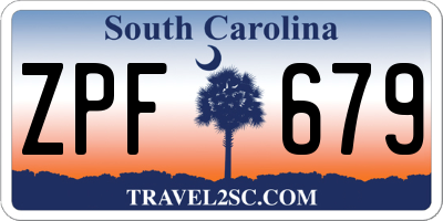 SC license plate ZPF679