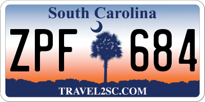 SC license plate ZPF684