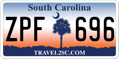 SC license plate ZPF696