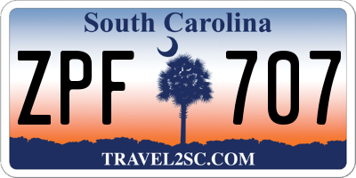 SC license plate ZPF707