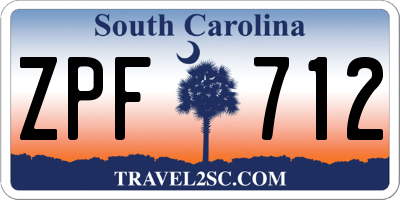 SC license plate ZPF712