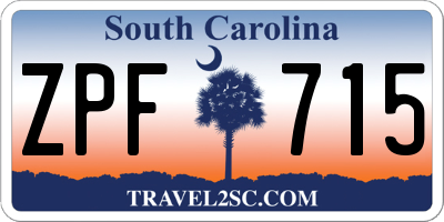 SC license plate ZPF715