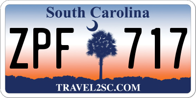 SC license plate ZPF717