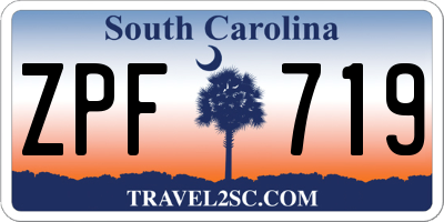 SC license plate ZPF719