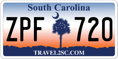 SC license plate ZPF720