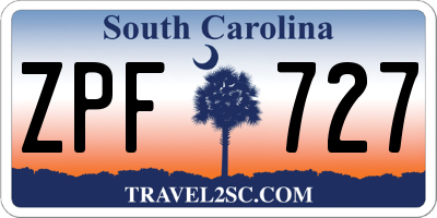 SC license plate ZPF727
