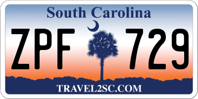 SC license plate ZPF729