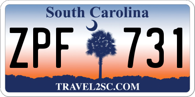 SC license plate ZPF731