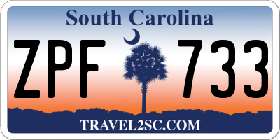SC license plate ZPF733