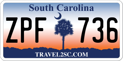 SC license plate ZPF736