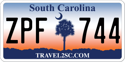 SC license plate ZPF744