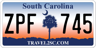 SC license plate ZPF745