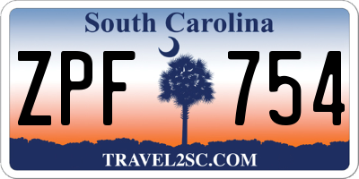 SC license plate ZPF754