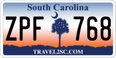 SC license plate ZPF768