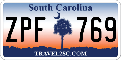 SC license plate ZPF769