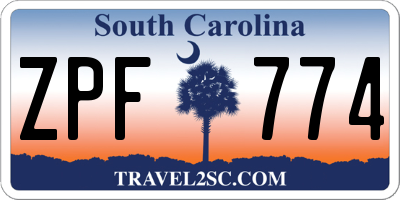 SC license plate ZPF774